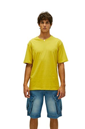 Liber Oversize T-Shirt Koyu Gri Basic Erkek Tişört 