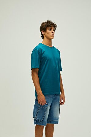 Liber Oversize T-Shirt Koyu Gri Basic Erkek Tişört 