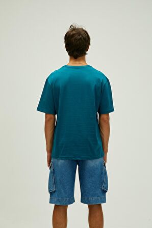 Liber Oversize T-Shirt Koyu Gri Basic Erkek Tişört 