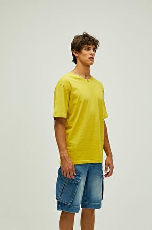 Liber Oversize T-Shirt Petrol Mavi Basic Erkek Tişört 