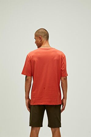 Title Oversize T-Shirt Ginger Tarçın Baskılı Erkek Tişört 