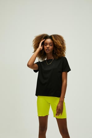 Nidra T-Shirt Siyah Basic Kadın Tişört