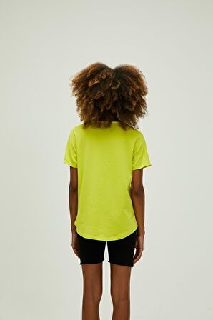 Nidra T-Shirt Sülfür Yeşil Basic Kadın Tişört
