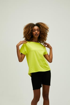 Nidra T-Shirt Sülfür Yeşil Basic Kadın Tişört
