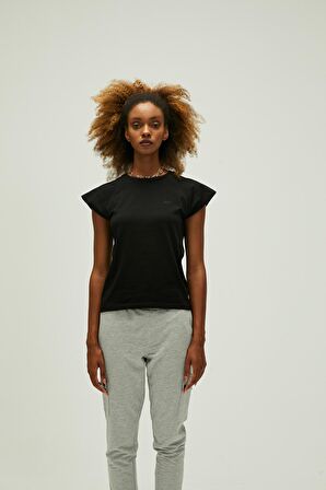 Mudra T-Shirt Siyah Basic Kadın Tişört
