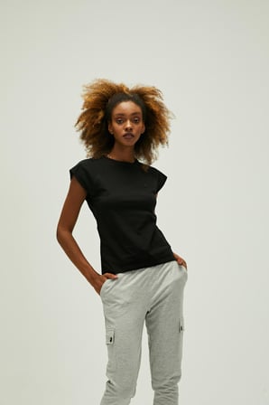 Mudra T-Shirt Siyah Basic Kadın Tişört