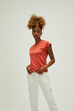 Mudra T-Shirt Ginger Tarçın Basic Kadın Tişört