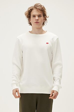 Bad Bear Erkek Kırık Beyaz Sweatshirt Rounad Crewneck