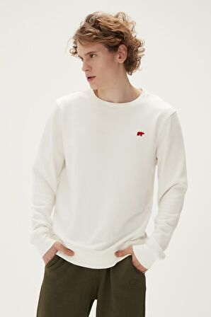 Bad Bear Erkek Kırık Beyaz Sweatshirt Rounad Crewneck