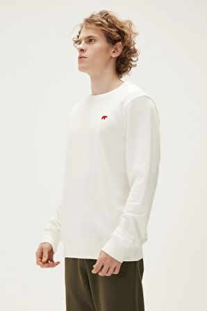 Bad Bear Erkek Kırık Beyaz Sweatshirt Rounad Crewneck