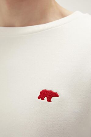 Bad Bear Erkek Kırık Beyaz Sweatshirt Rounad Crewneck