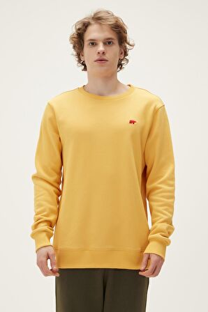 Bad Bear Erkek Hardal Sweatshirt Rounad Crewneck
