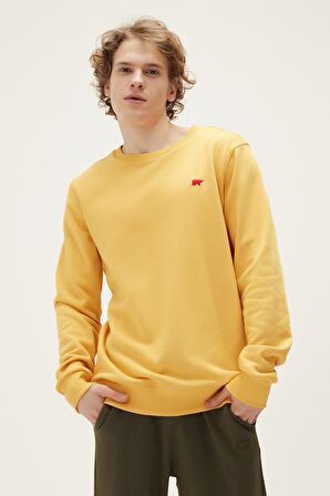 Bad Bear Erkek Hardal Sweatshirt Rounad Crewneck