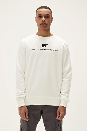 Bad Bear Erkek Kırık Beyaz Sweatshirt You Know Crewneck