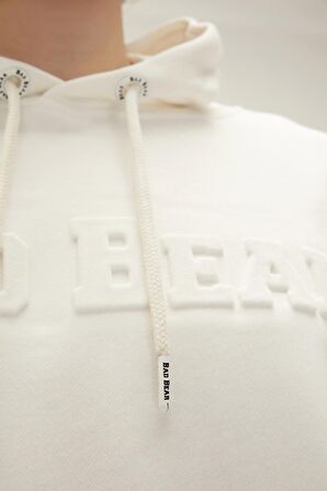 Pucker Bear Hoodie Off-White Beyaz 3D Baskılı Kapüşonlu Erkek Sweatshirt