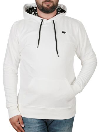 Bad Neck Hoodie Off-White Beyaz Kapüşonlu Erkek Sweatshirt