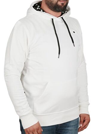 Bad Neck Hoodie Off-White Beyaz Kapüşonlu Erkek Sweatshirt