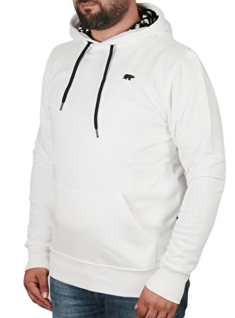 Bad Neck Hoodie Off-White Beyaz Kapüşonlu Erkek Sweatshirt
