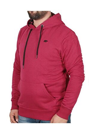 Bad Neck Hoodie Lava Kırmızı Kapüşonlu Erkek Sweatshirt