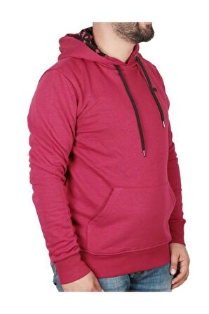 Bad Neck Hoodie Lava Kırmızı Kapüşonlu Erkek Sweatshirt