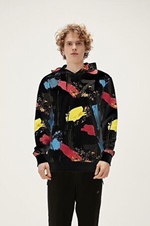 Bad Bear Painter Kapüşonlu Erkek Siyah Sweatshirt