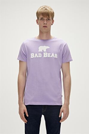 Bear Tee T-Shirt Lavanta Mor Logo Baskılı Erkek Tişört 