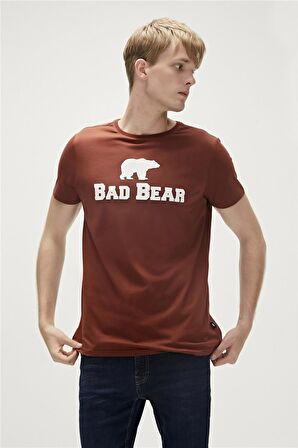 Bear Tee T-Shirt Woody Kahverengi Logo Baskılı Erkek Tişört 