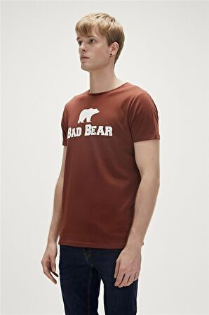 Bear Tee T-Shirt Woody Kahverengi Logo Baskılı Erkek Tişört 