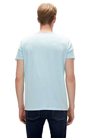 Bear Tee T-Shirt Gök Mavi Logo Baskılı Erkek Tişört 