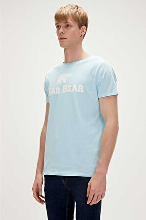 Bear Tee T-Shirt Gök Mavi Logo Baskılı Erkek Tişört 