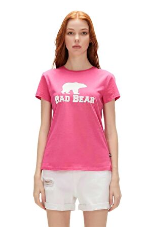 Logo Tee T-Shirt Fuşya Pembe Baskılı Kadın Tişört