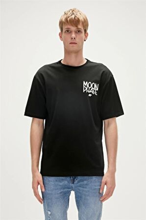 Bad Bear Baskılı Siyah Erkek T-Shirt 23.01.07.030_MOON PHASE t-shirt