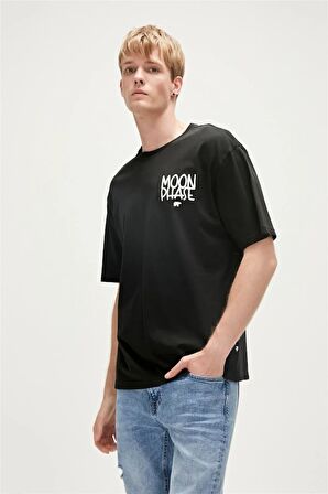 Bad Bear Baskılı Siyah Erkek T-Shirt 23.01.07.030_MOON PHASE t-shirt