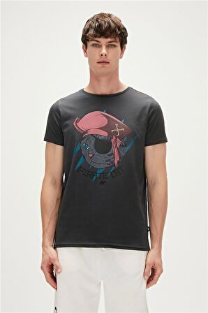 Bad Bear Baskılı Antrasit Erkek T-Shirt 23.01.07.021_PIRATE T-SHIRT