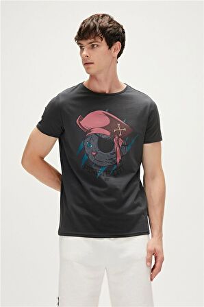 Bad Bear Baskılı Antrasit Erkek T-Shirt 23.01.07.021_PIRATE T-SHIRT