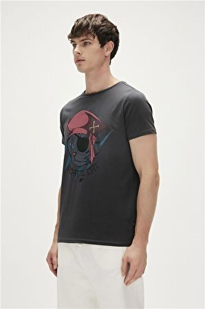 Bad Bear Baskılı Antrasit Erkek T-Shirt 23.01.07.021_PIRATE T-SHIRT