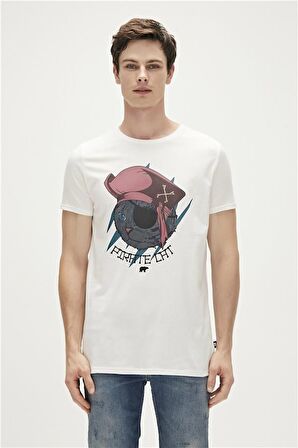 Bad Bear Baskılı Beyaz Erkek T-Shirt 23.01.07.021_PIRATE t-shirt
