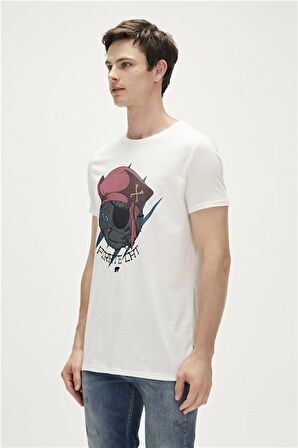 Bad Bear Baskılı Beyaz Erkek T-Shirt 23.01.07.021_PIRATE t-shirt