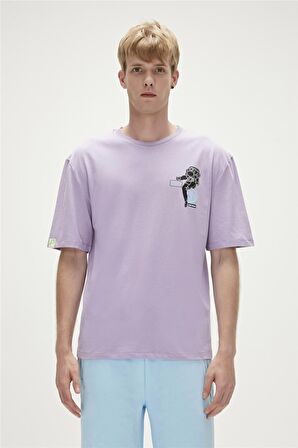 Bad Bear Baskılı Açık Mor Erkek T-Shirt 23.01.07.002_RE-LIFE t-shirt