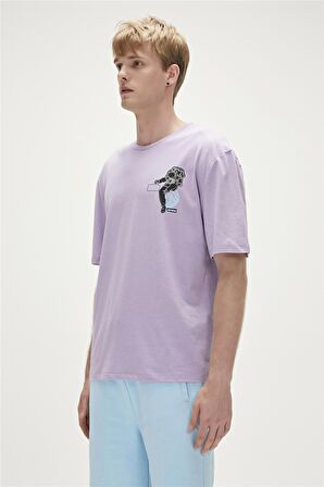 Bad Bear Baskılı Açık Mor Erkek T-Shirt 23.01.07.002_RE-LIFE t-shirt