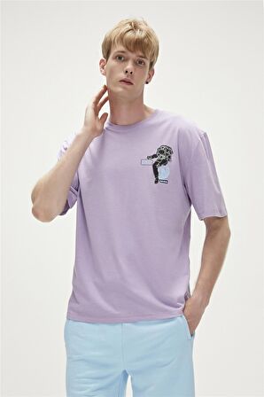 Bad Bear Baskılı Açık Mor Erkek T-Shirt 23.01.07.002_RE-LIFE t-shirt