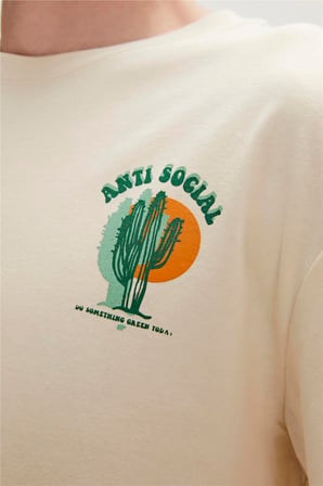 RE-SOCIAL t-shirt ŞEKER BEYAZI