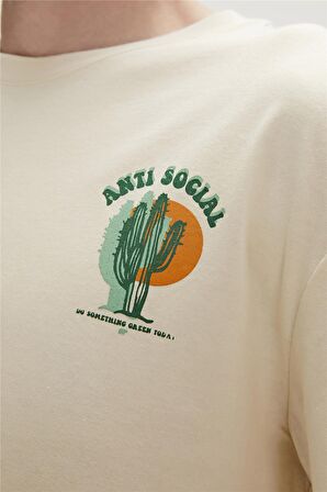 RE-SOCIAL t-shirt ŞEKER BEYAZI