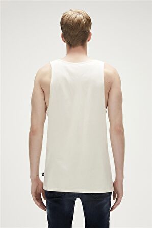 Shark Tank-Top Off-White Beyaz Baskılı Erkek Atlet