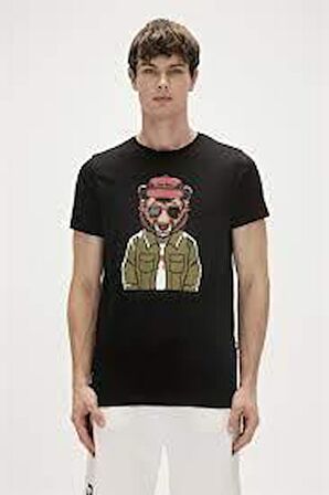 Bad Bear Baskılı Siyah Erkek T-Shirt 23.01.07.009_GOOD GAME T-SHIRT