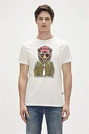 Bad Bear Baskılı Beyaz Erkek T-Shirt 23.01.07.009_GOOD GAME T-SHIRT