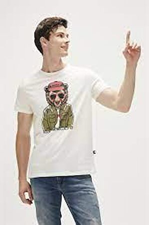 Bad Bear Baskılı Beyaz Erkek T-Shirt 23.01.07.009_GOOD GAME T-SHIRT