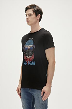 Bad Bear Baskılı Siyah Erkek T-Shirt 23.01.07.010_RECKLESS t-shirt