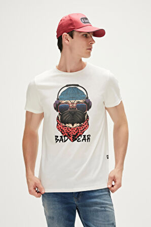 Bad Bear Baskılı Beyaz Erkek T-Shirt 23.01.07.010_RECKLESS t-shirt