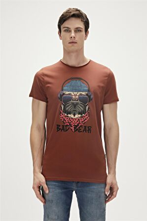 Bad Bear Baskılı Kahve Erkek T-Shirt 23.01.07.010_RECKLESS T-SHIRT